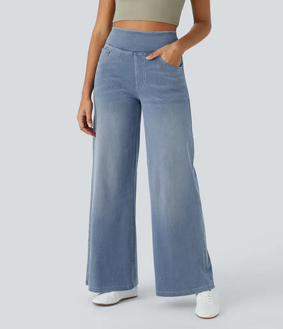 ELASTY | JEANS CÓMODOS CON CINTURA ALTA Y TALLE SUELTO