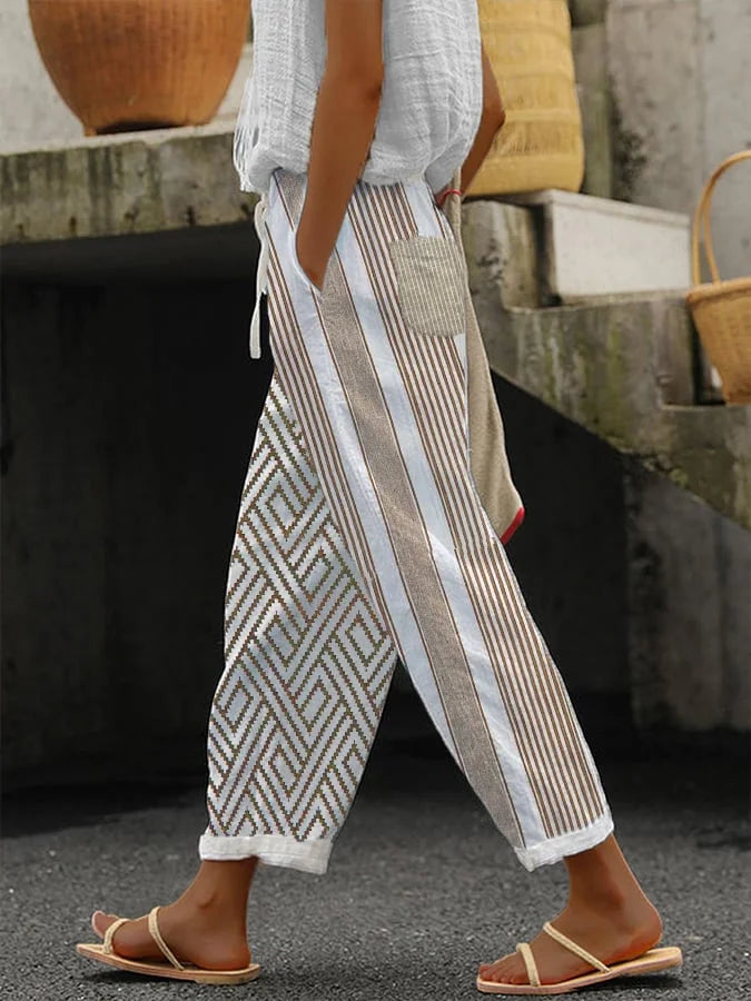 Pantalones de rayas con botones Delia: comodidad y estilo para ellas