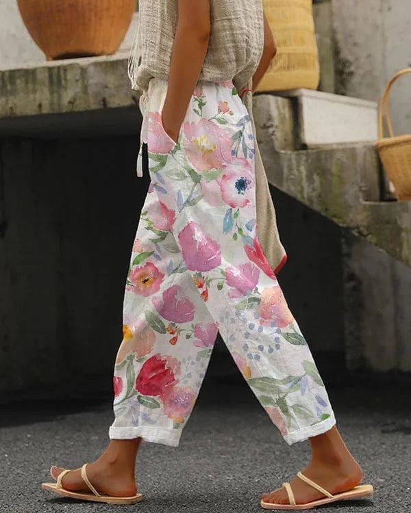 Pantalones Florales Reagan para Mujer - Estilo Suelto Nadia