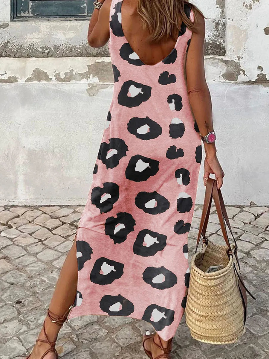 Vestido de fiesta femenino con elegante estampado de leopardo - Rianna