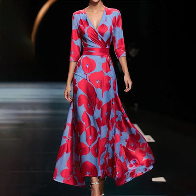 Jessica - Elegante vestido de manga 3/4 con encantador escote en V