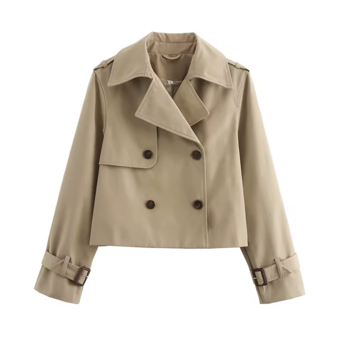 Abrigo recortado de gabardina para otoño - Mely