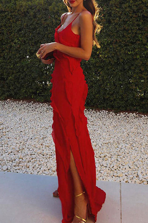 Vestido de tirantes con encantador cuello en V de Taylor
