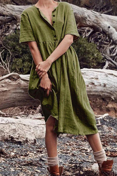 Mia - Elegante Vestido Casual de Patchwork con Cuello en O de Una Línea
