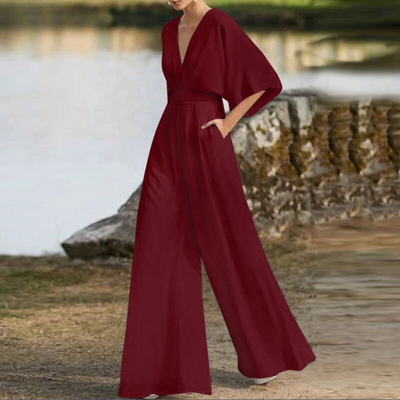 Mono elegante Isabel con sofisticado cuello en V