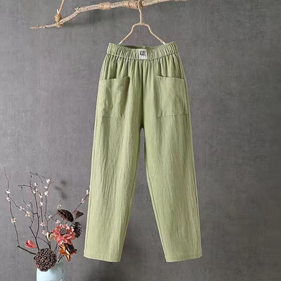 Pantalones de Algodón y Lino StayRael con Cómoda Cintura Elástica
