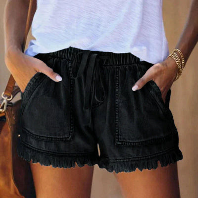 Shorts de mezclilla de cintura alta LAURA® - Estilo y Confort para tu Verano