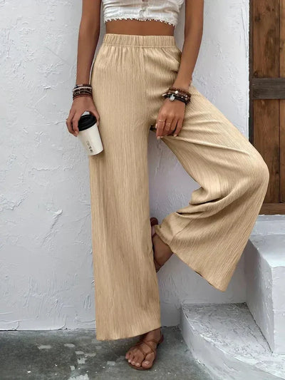 Pantalones de Cintura Alta Karol con Pernera Amplia para un Look Elegante
