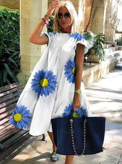 Mireia - Encantador vestido acampanado con un adorable diseño estampado