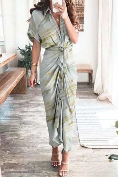 Vestidos A-Line Emma para Mujeres con Estilo Británico, Imprimé y Cuello Vuelto con Abertura Lateral