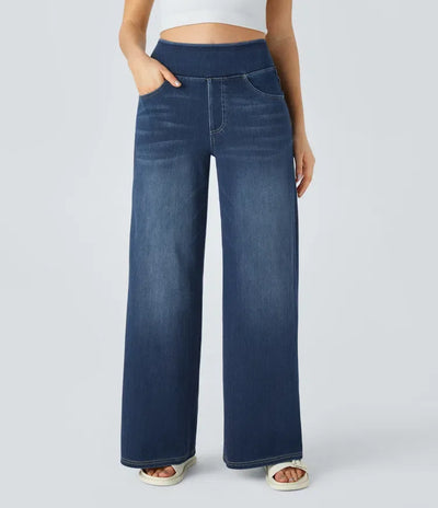 ELASTY | JEANS CÓMODOS CON CINTURA ALTA Y TALLE SUELTO