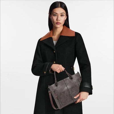 Elegante bolso de piel vegetal Verona con múltiples compartimentos