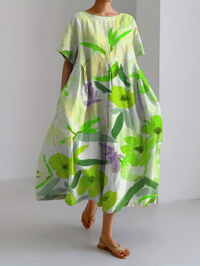 Vestido Casual Suelto Dayana con Hermoso Diseño Floral Botánico Retro para Mujer