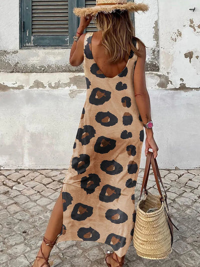 Vestido de fiesta femenino con elegante estampado de leopardo - Rianna