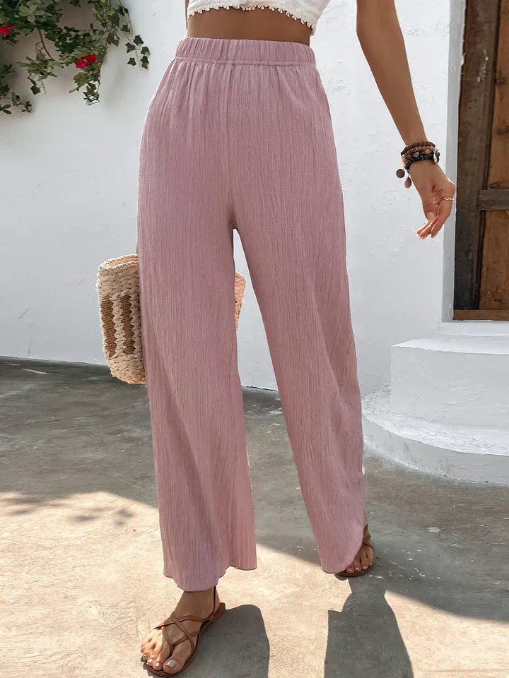 Pantalones de Cintura Alta Karol con Pernera Amplia para un Look Elegante