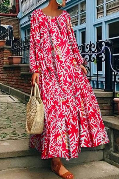 Vestido Elegante Laura con Impresión Geométrica y Cuello Original