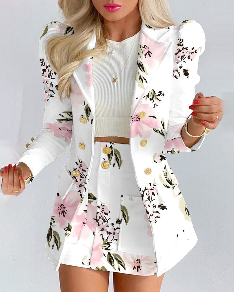 Mireyah | Elegante conjunto de minifalda y blazer en vibrantes colores para women