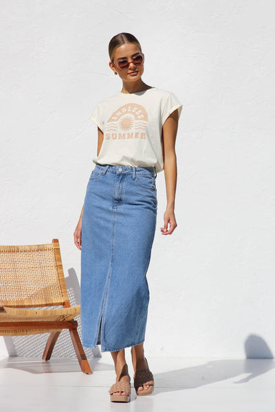 Falda de mezclilla abril