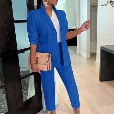 Conjunto Elegante de Blazer y Pantalones Hortensia