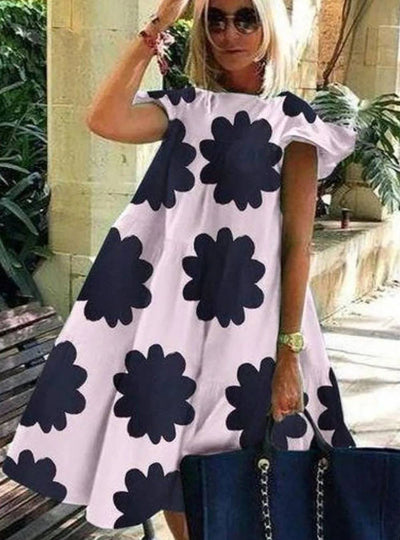 Mireia - Encantador vestido acampanado con un adorable diseño estampado