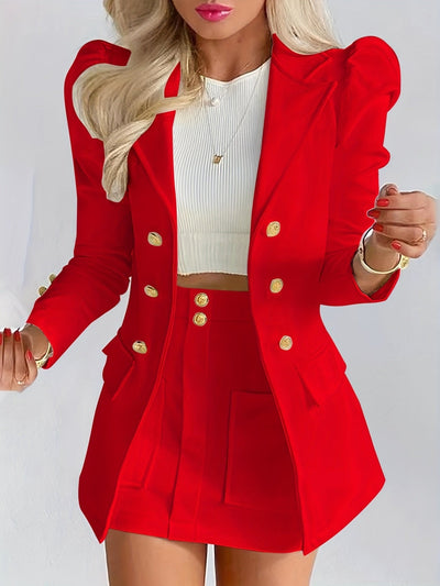 Mireyah | Elegante conjunto de minifalda y blazer en vibrantes colores para women