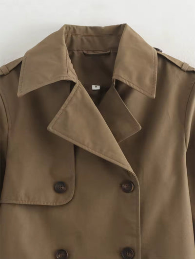 Abrigo recortado de gabardina para otoño - Mely