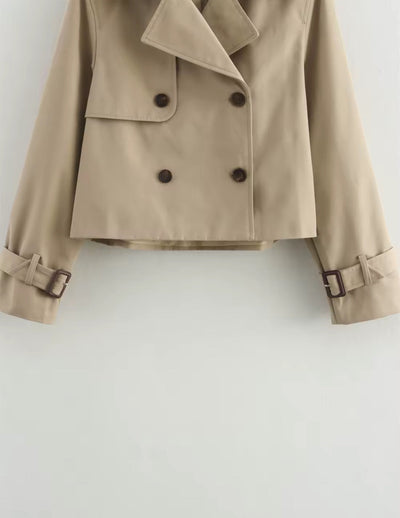 Abrigo recortado de gabardina para otoño - Mely