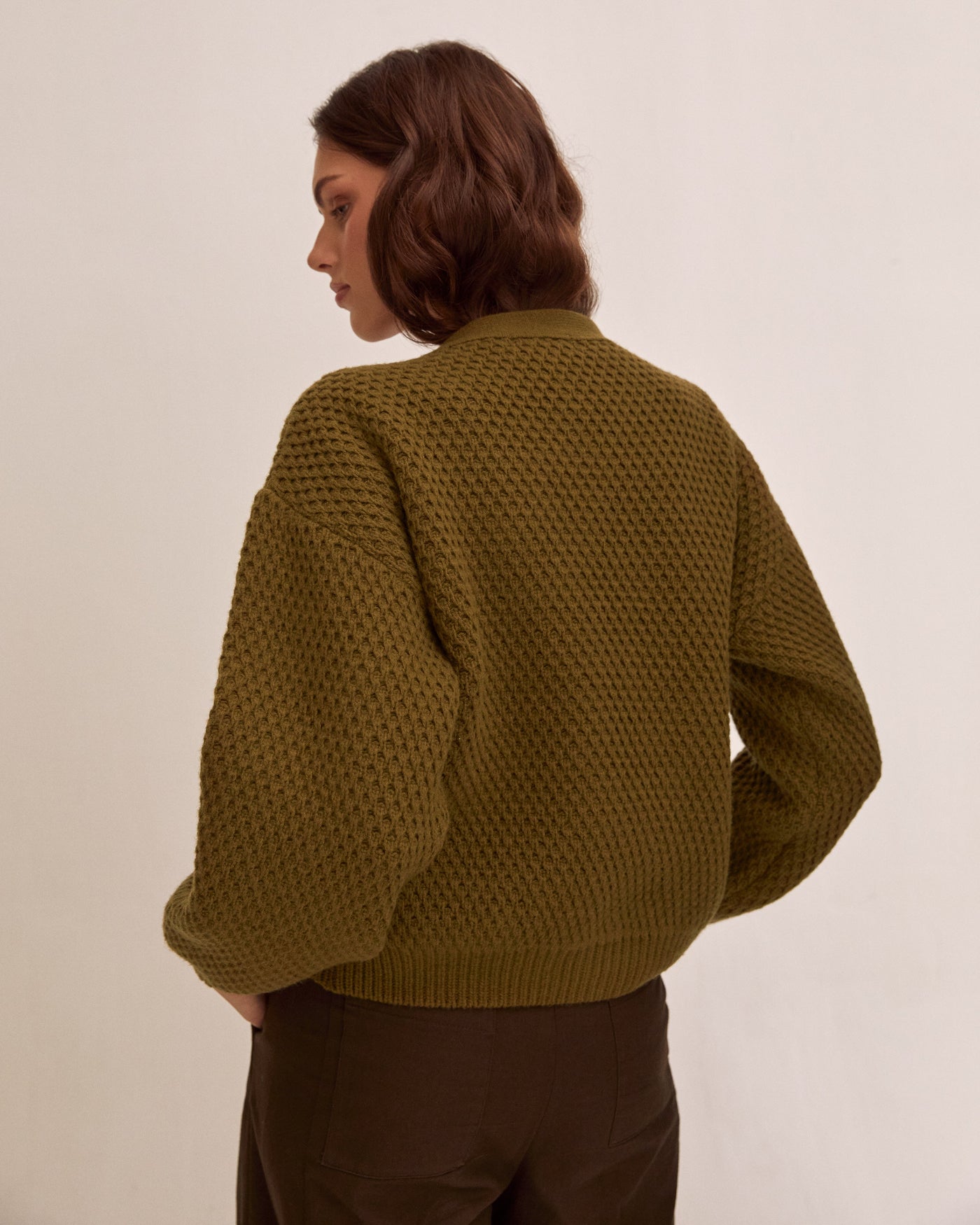Bomber tejida Eleonora oliva