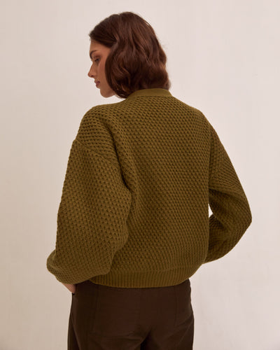 Bomber tejida Eleonora oliva
