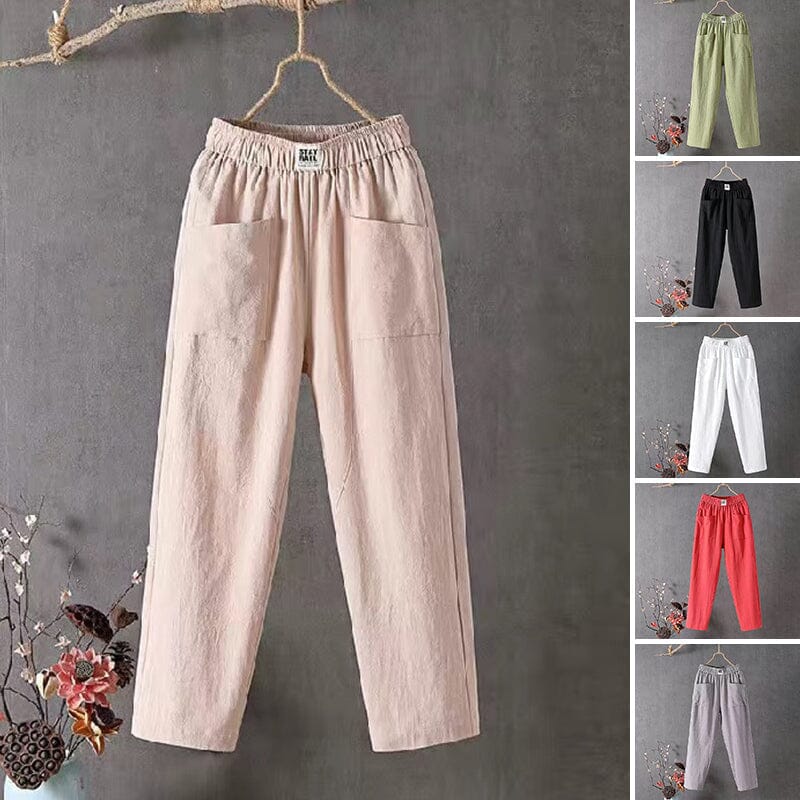 Pantalones de Algodón y Lino StayRael con Cómoda Cintura Elástica