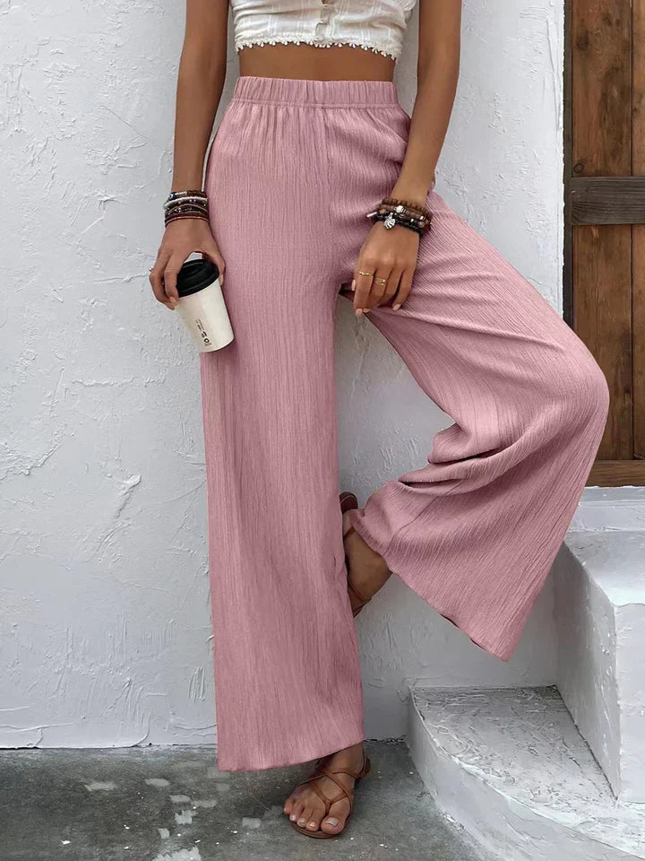 Pantalones de Cintura Alta Karol con Pernera Amplia para un Look Elegante
