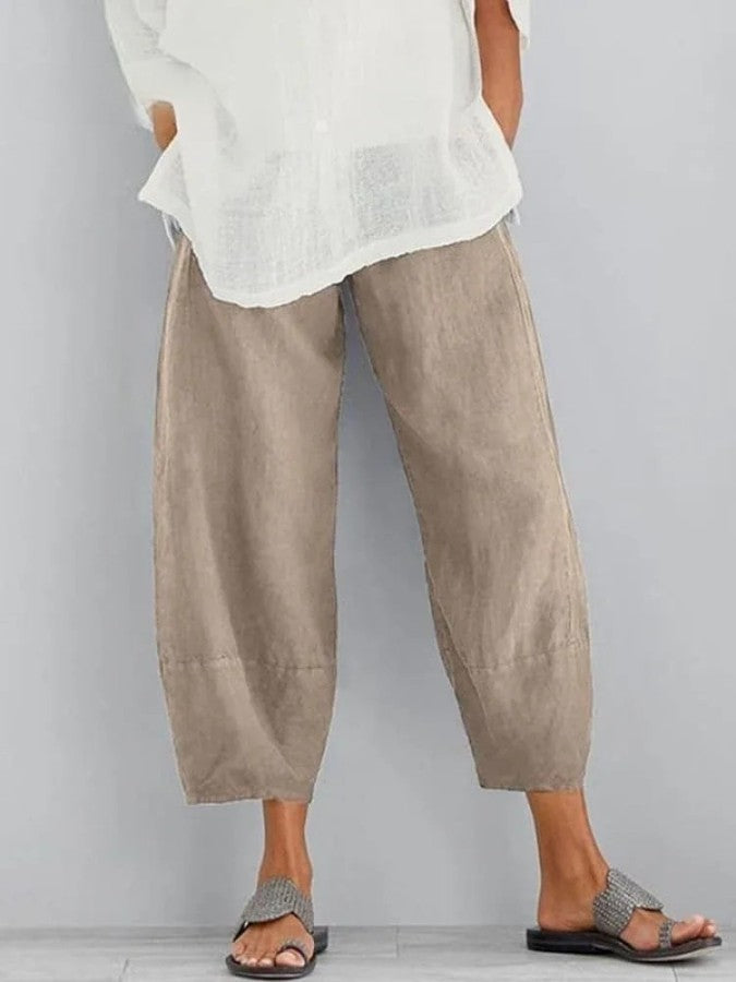Pantalones de lino elegantes para mujer - Sandra