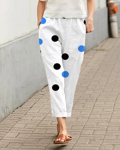 Pantalones Amplios con Estampado de Lunares Angela: Confort y Estilo en Cada Paso