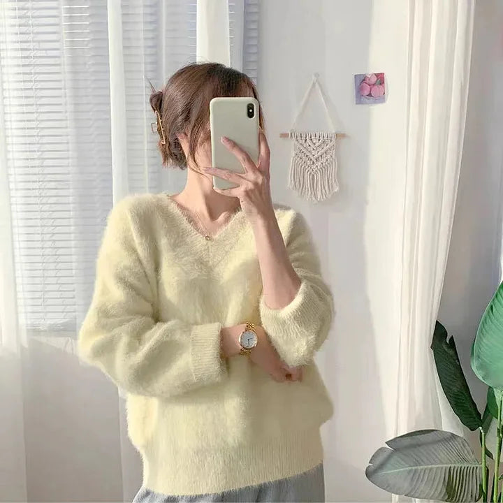 Sweater de otoño cuello en v - Fancy