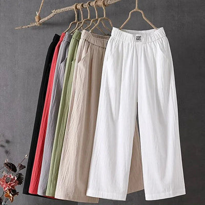 Pantalones de Algodón y Lino StayRael con Cómoda Cintura Elástica