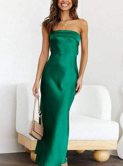 Elegante vestido largo sin tirantes - Ideal para tus aventuras en la cima