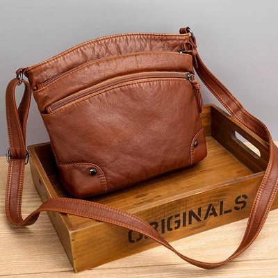 Bolso casual Elfriede: Amplio, elegante y de suave cuero liso