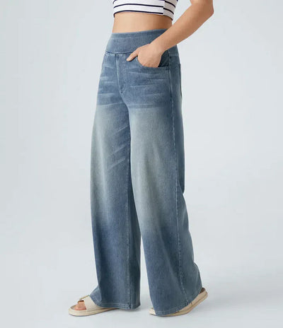 ELASTY | JEANS CÓMODOS CON CINTURA ALTA Y TALLE SUELTO