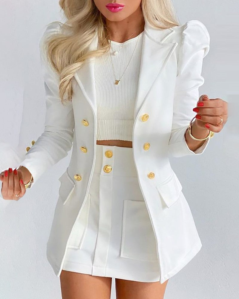 Mireyah | Elegante conjunto de minifalda y blazer en vibrantes colores para women