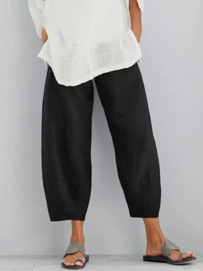 Pantalones de lino elegantes para mujer - Sandra