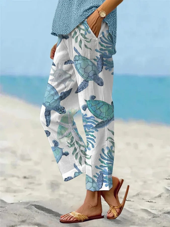 Pantalones sueltos y frescos para disfrutar de tus vacaciones en la playa - moda femenina