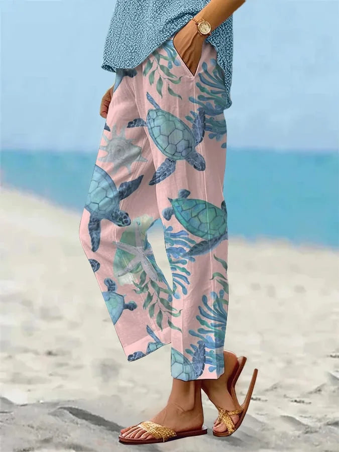 Pantalones sueltos y frescos para disfrutar de tus vacaciones en la playa - moda femenina