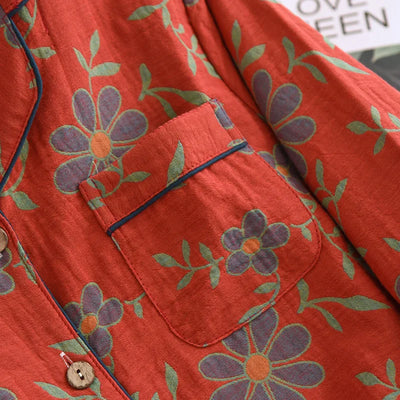Conjunto de Pijama de Algodón con Encantador Estampado Floral Esmeray