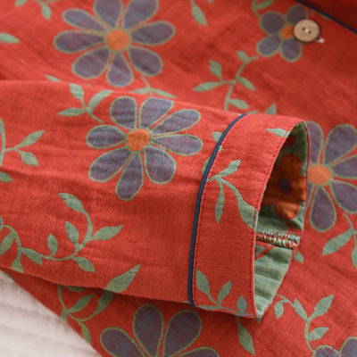 Conjunto de Pijama de Algodón con Encantador Estampado Floral Esmeray