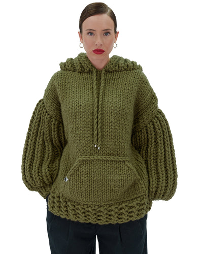 Sudadera con capucha de punto grueso oversized Cozy Chic Luxora™