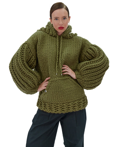 Sudadera con capucha de punto grueso oversized Cozy Chic Luxora™