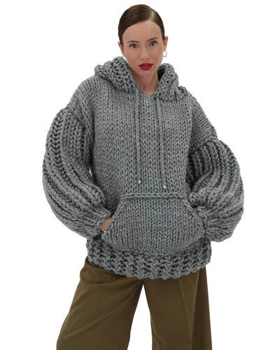 Sudadera con capucha de punto grueso oversized Cozy Chic Luxora™