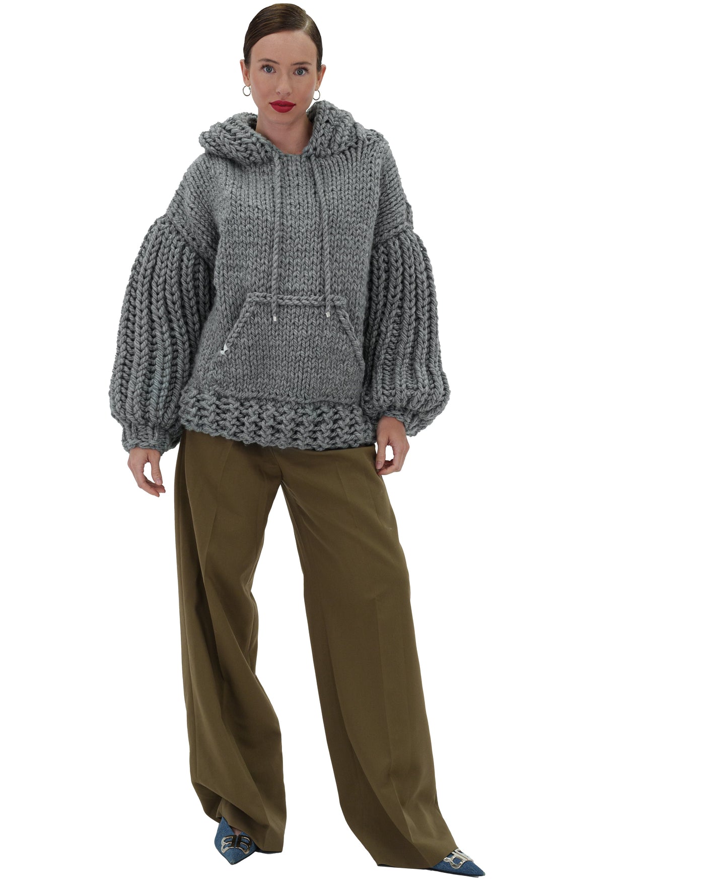 Sudadera con capucha de punto grueso oversized Cozy Chic Luxora™