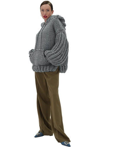 Sudadera con capucha de punto grueso oversized Cozy Chic Luxora™