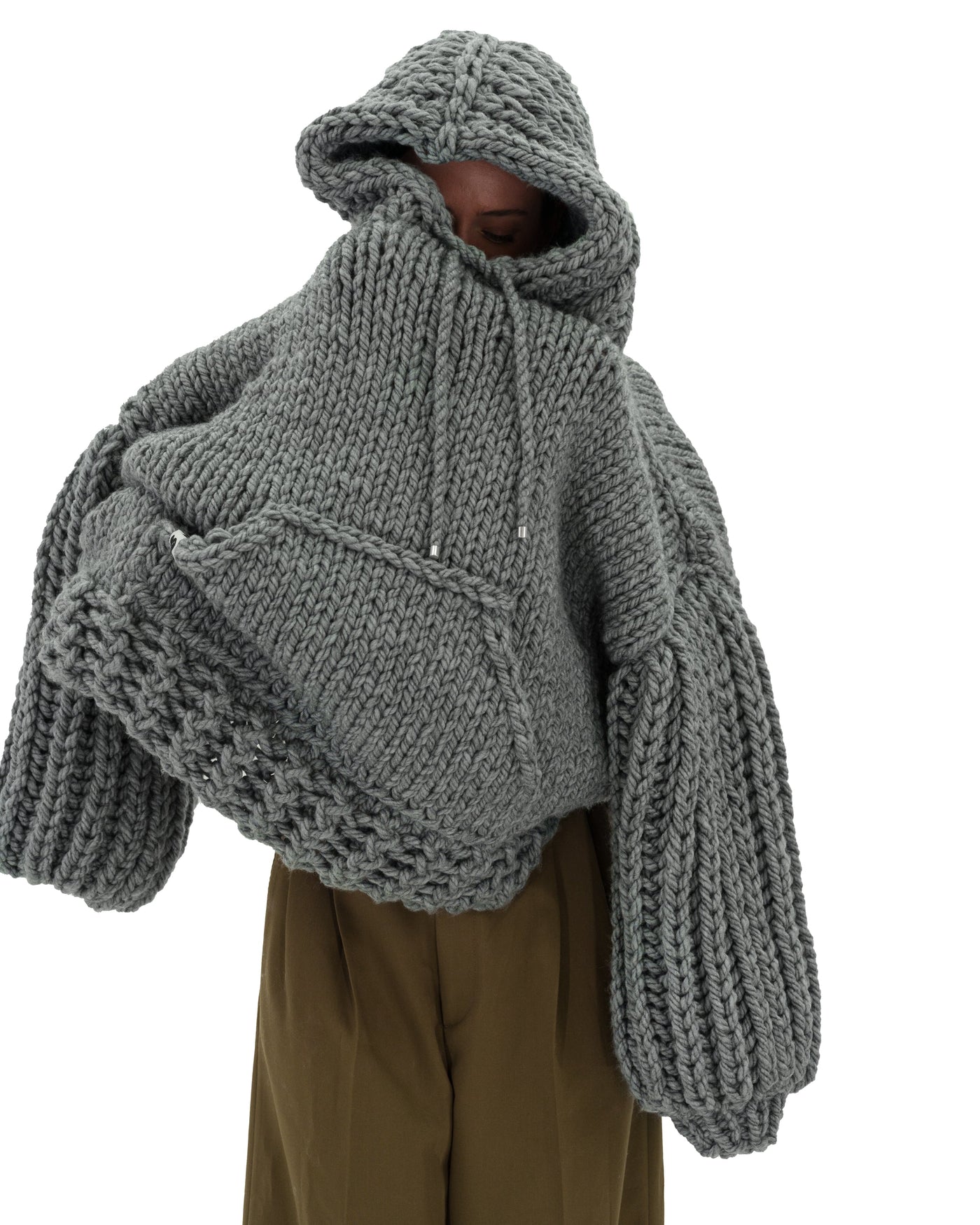Sudadera con capucha de punto grueso oversized Cozy Chic Luxora™